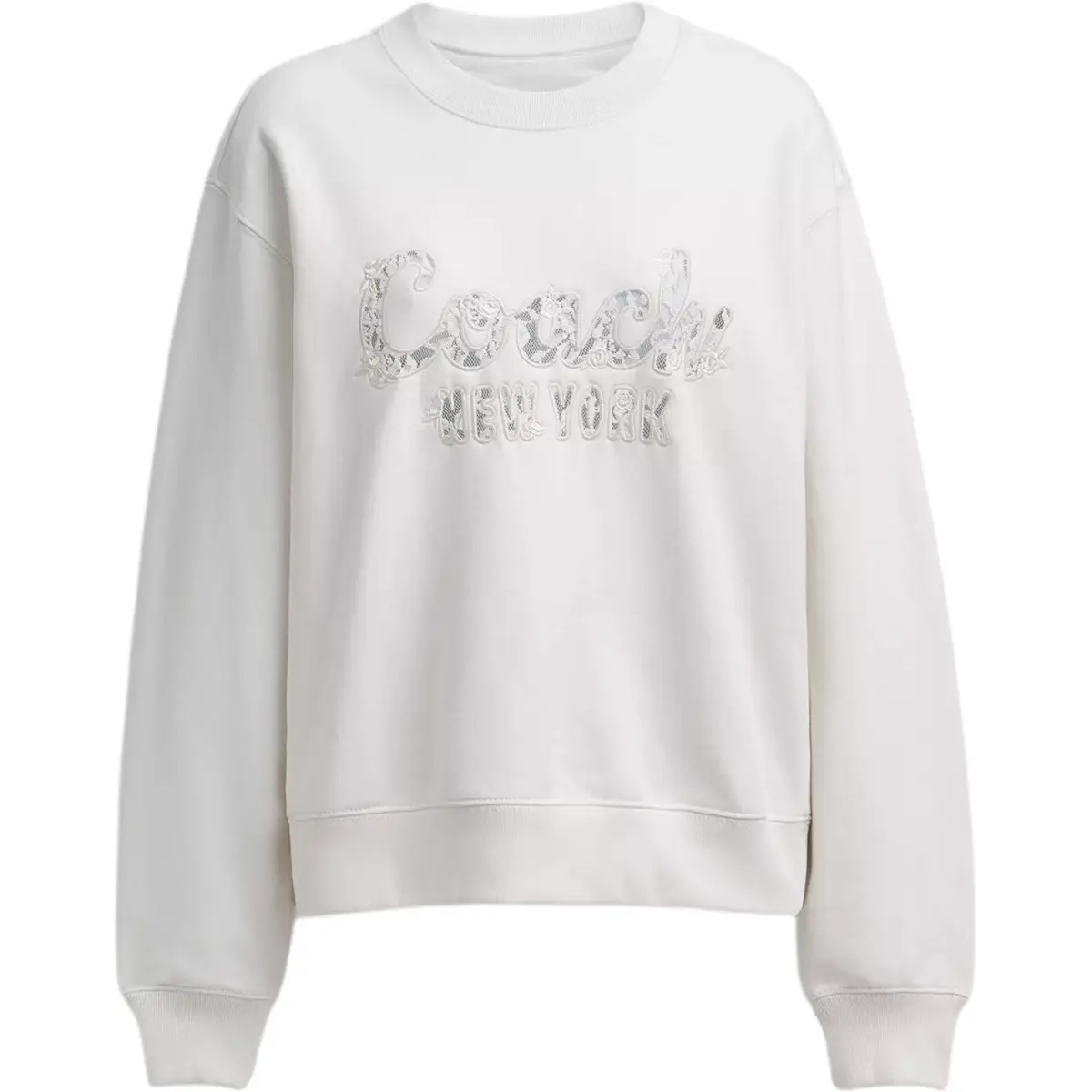 COACH Sweatshirts Women's White Crew Neck Moderate