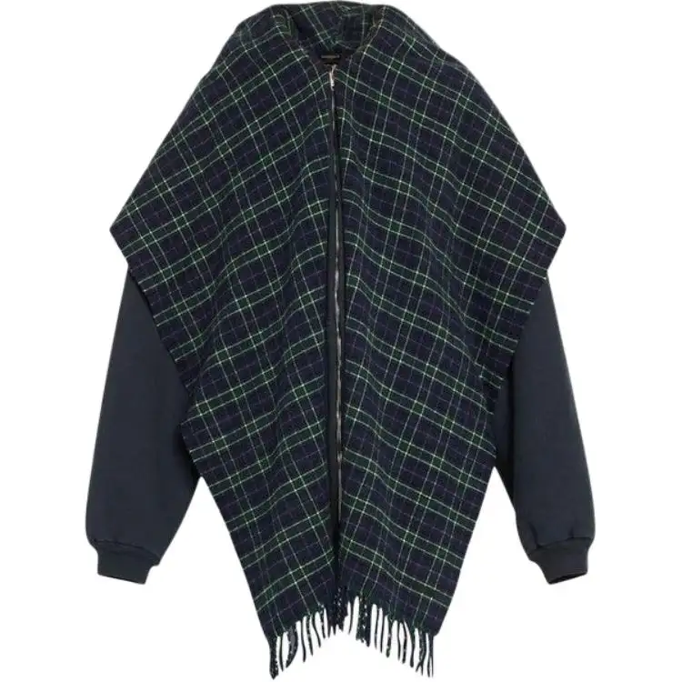 Balenciaga Scarf Zip Up Hoodie 'Faded Black'