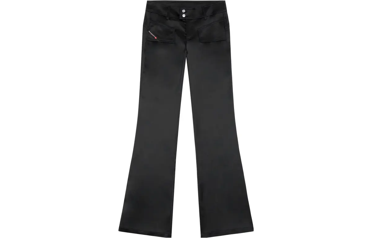 DIESEL Low rise Flared Satin Trousers