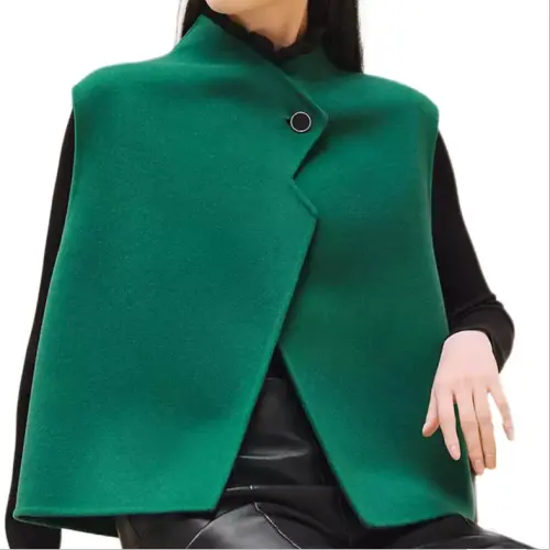 HERMES Vests Women's Green Crew Neck Moderate Other