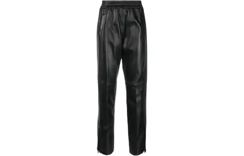 Golden Goose Leather Straight-Leg Cropped Trousers