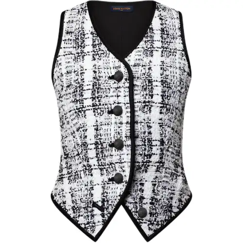 Lv Graphic Tweed Waistcoat