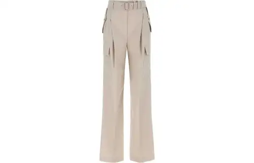 PRADA Casual Pants Women's Beige Moderate Wide Leg Pants