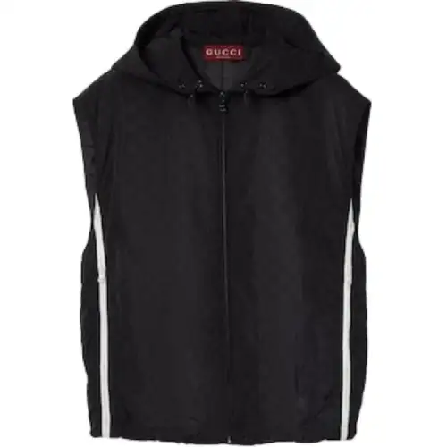 GUCCI Vests Women's Black Hooded Non Detachable Moderate Other