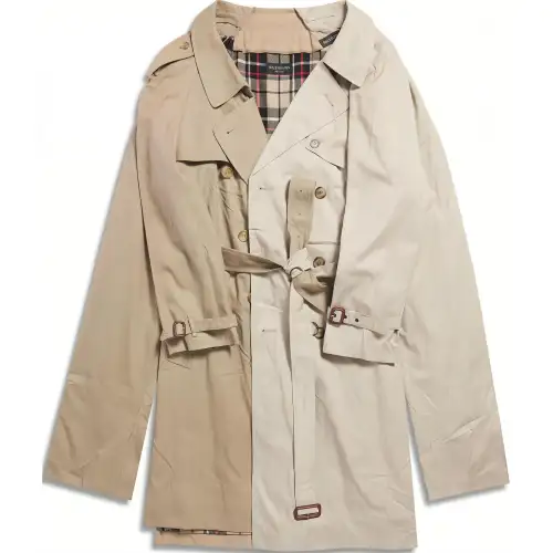 Balenciaga Double Sleeve Trench In Dark Beige Trench Coat Regular Fit Women's Dark Beige