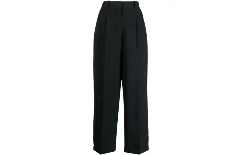 THE ROW Casual Pants Women's Black Moderate Wide Leg Pants