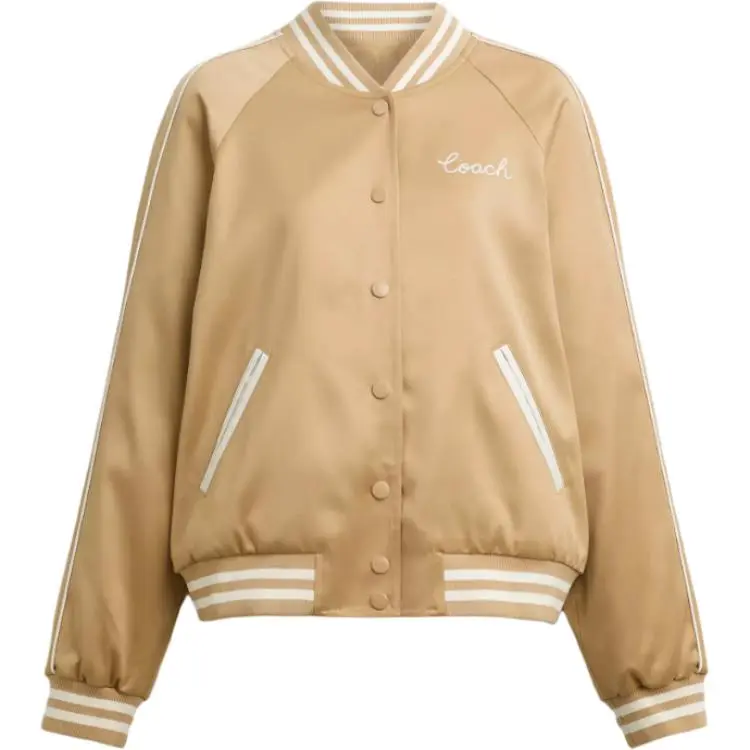 COACH Baseball Jacket Women's Light Umber