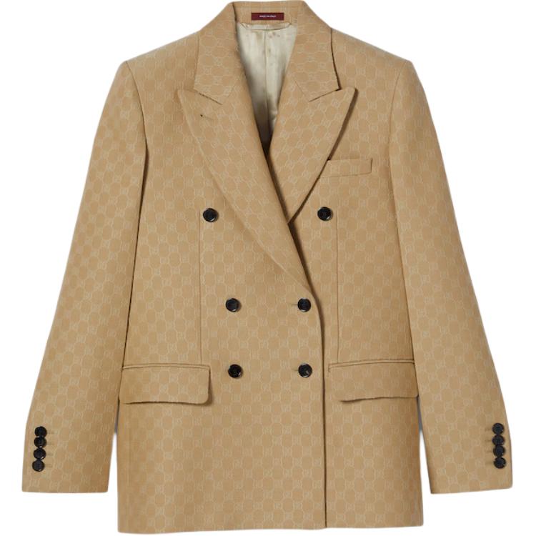 GUCCI Gg Silk Wool Crêpe Jacquard Jacket