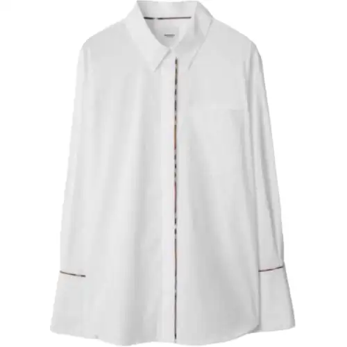 Burberry Shirts Women's White Pointed Collar Moderate