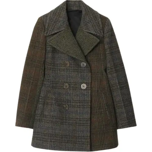 Burberry checked patchwork coat