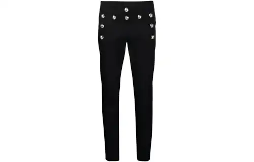 button-detail slim-fit trousers