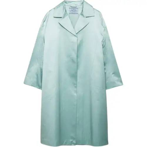 PRADA Coats Women's Mint Green Lapel Moderate