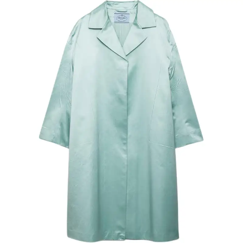 PRADA Coats Women's Mint Green Lapel Moderate