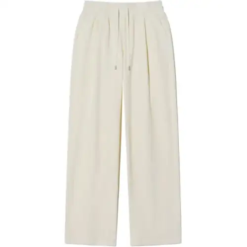 FILA Casual Pants Women's Ecru Moderate Straight Fit Pants