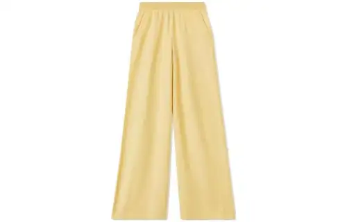 Loro Piana Casual Pants Women's Yellow Moderate Wide Leg Pants