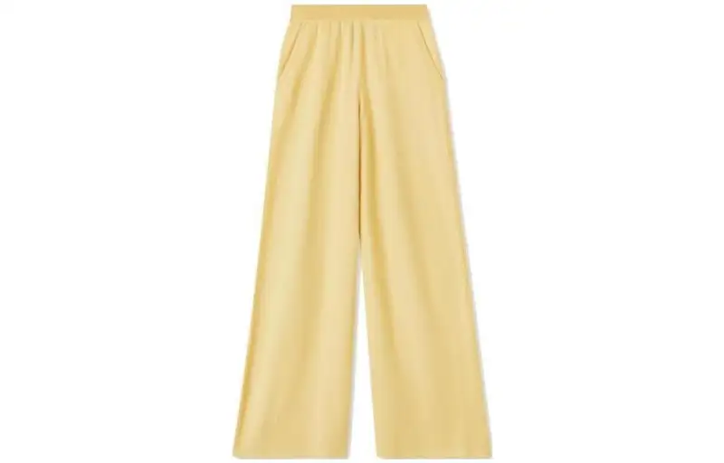 Loro Piana Casual Pants Women's Yellow Moderate Wide Leg Pants