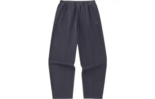 ANTA Variety Training Collection Casual Pants Women's Earth Gray Thickened And Fleece Lined Straight Fit Pants