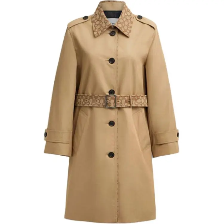 COACH SS25 Trench Coat Women's Khaki