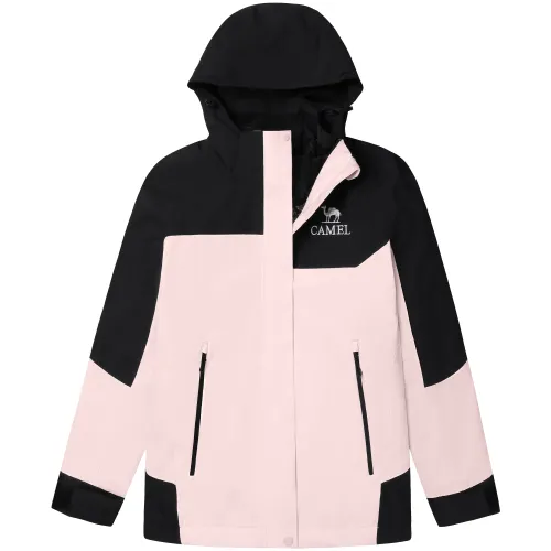 CAMEL Travel keep warm waterproof windproof jacket, adds volume, goose down, three-in-one