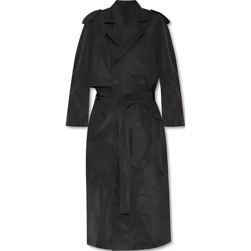 Balenciaga Trench Coat, Loose Fit Women's Black