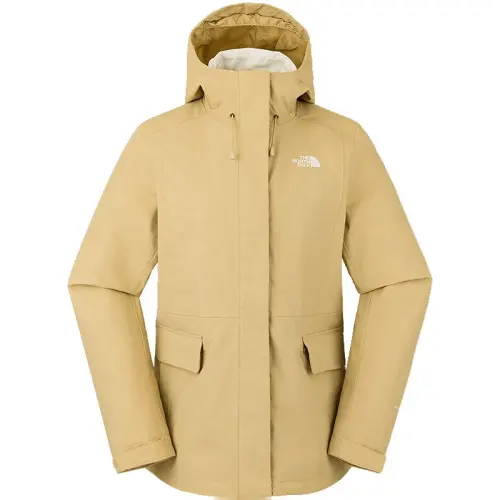 THE NORTH FACE Urban Exploration Windbreaker Jackets Women's Stone Tan Hooded Moderate