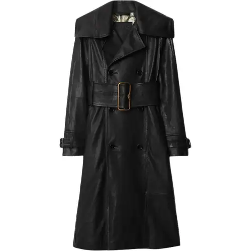 Burberry Leather Jacket Women's Black