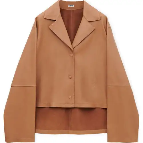 LOEWE FW24 Leather Jacket Women's Toffee