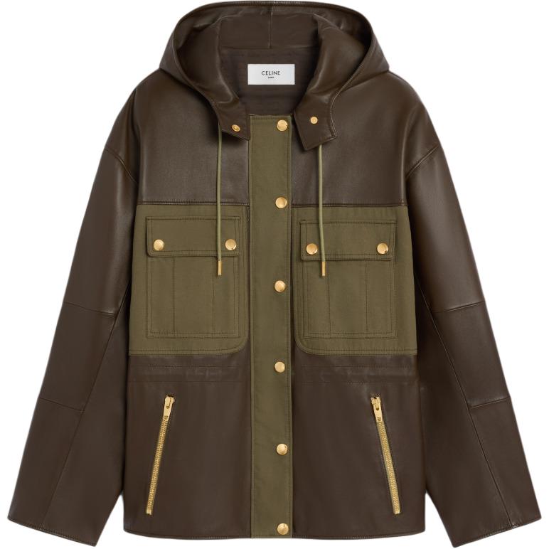 CELINE Button Detailed Drawstring Parka