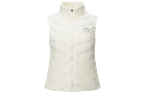 Reebok Vests Women's Ecru Stand Collar Moderate Other