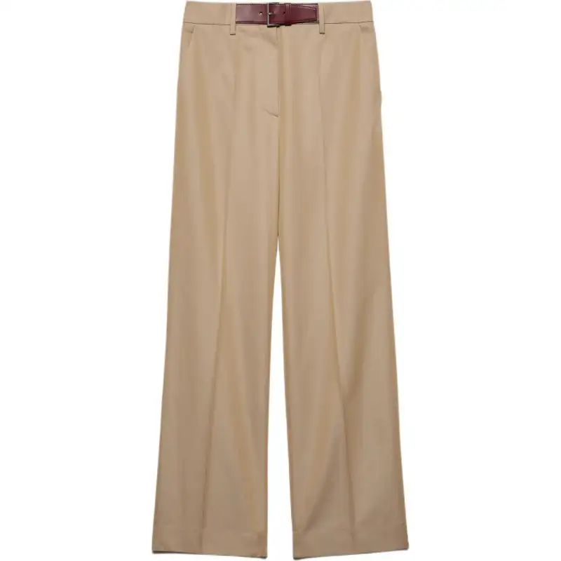 PRADA Twill Belted Trousers