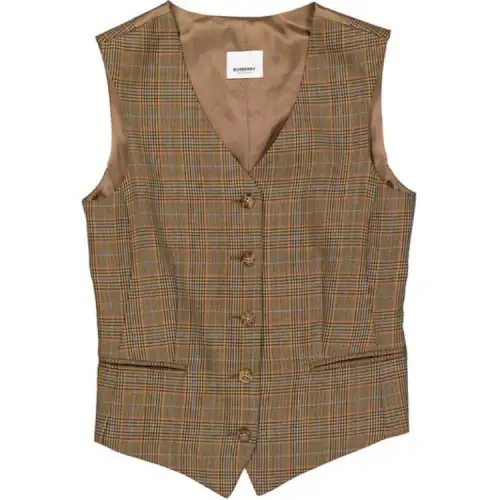 Burberry Vests Women's Brown V Neck Moderate Other