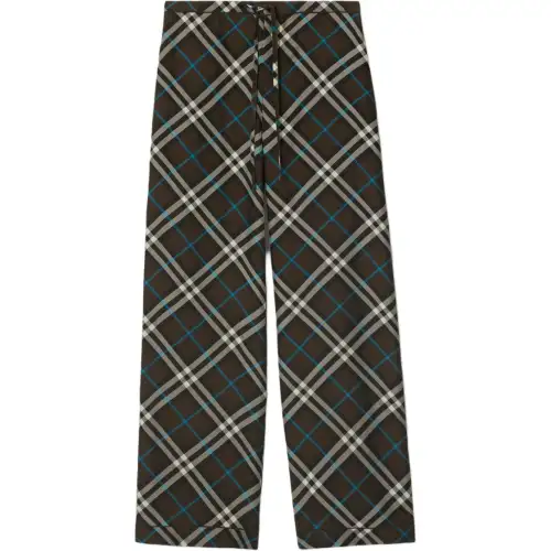 Burberry Straight-Leg Checked Drawstring Trousers