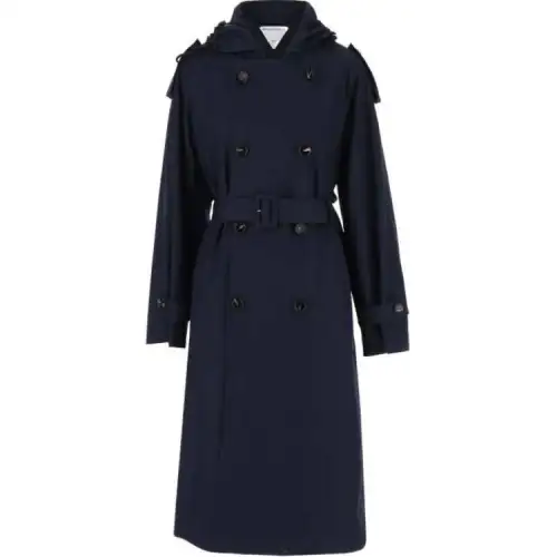 Bottega Veneta Trench Coat Women's Marine Blue