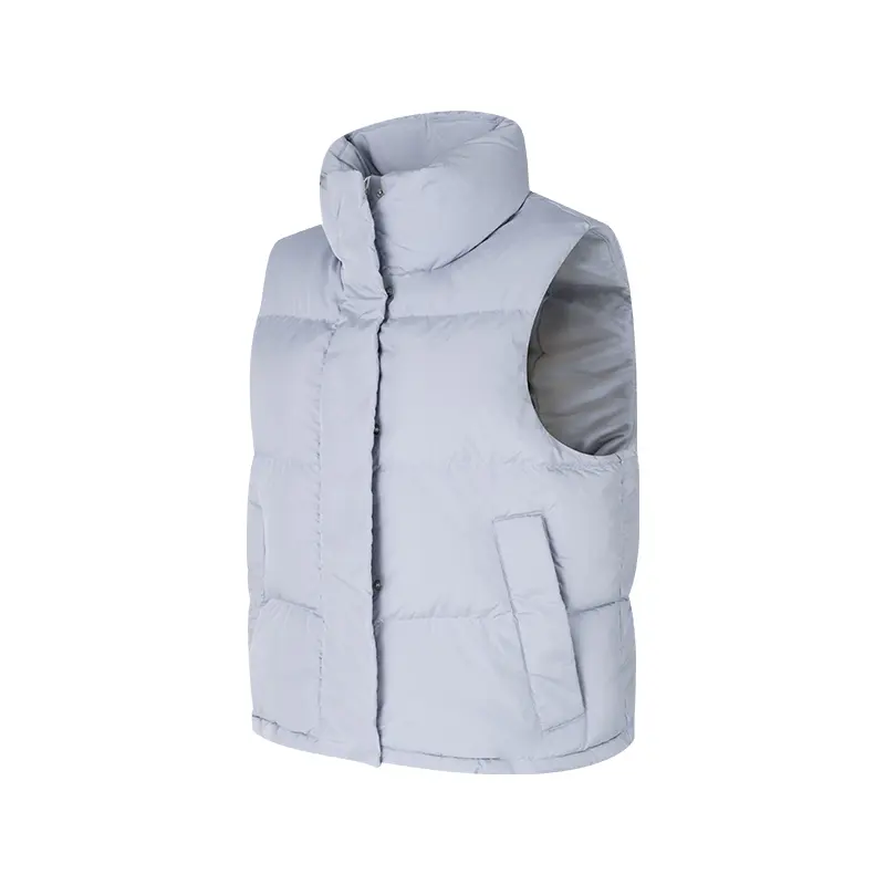 ASICS Vests Women's Light Blue Stand Collar Thickened Other