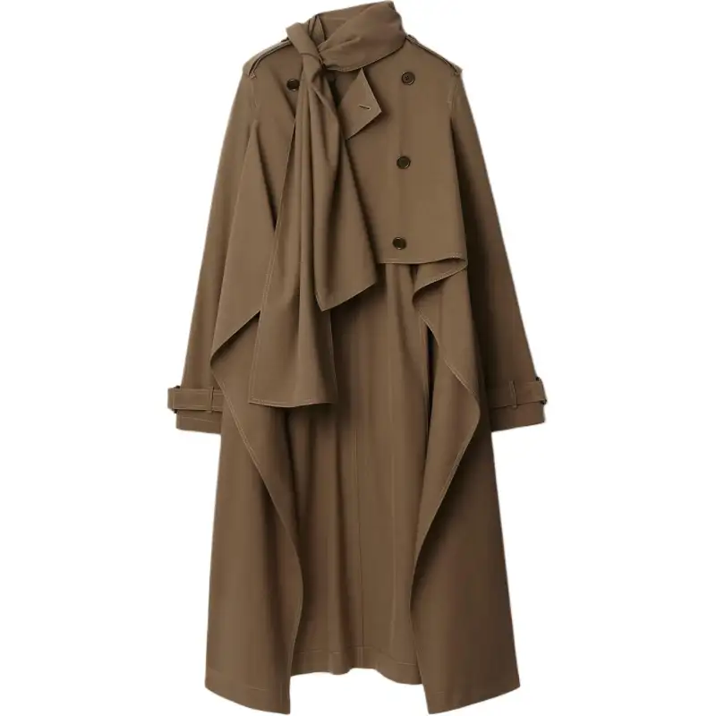 Burberry scarf-detail asymmetric trench coat
