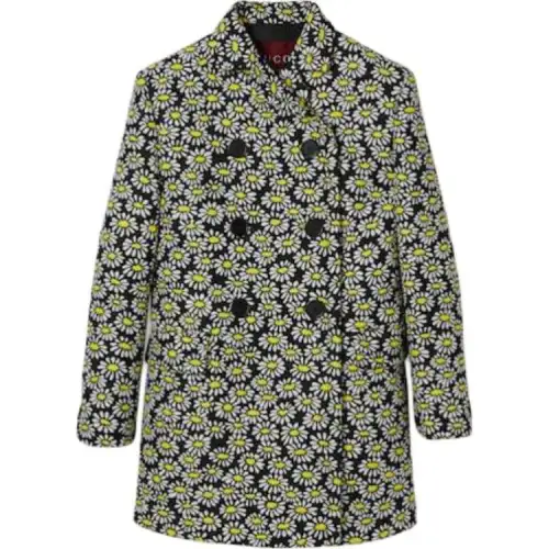 GUCCI Coats Women's Multicolor Lapel Moderate Straight Fit