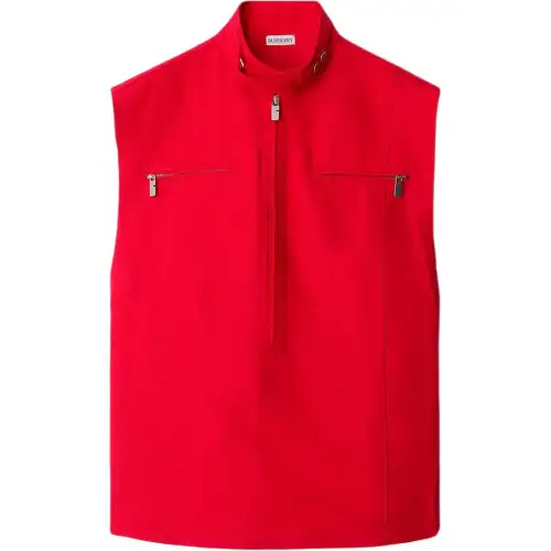 Burberry half-zip canvas tank top