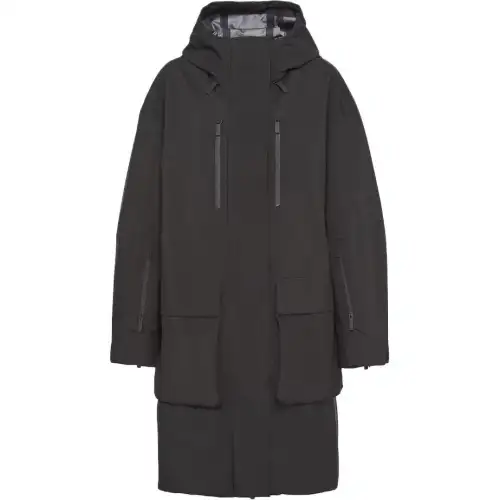 PRADA Coats Women's Black Hooded Moderate