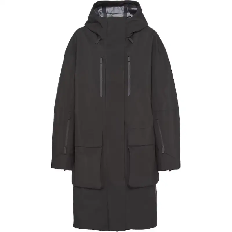 PRADA Coats Women's Black Hooded Moderate