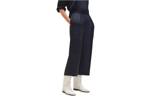 HERMES Casual Pants Women's Black Blue