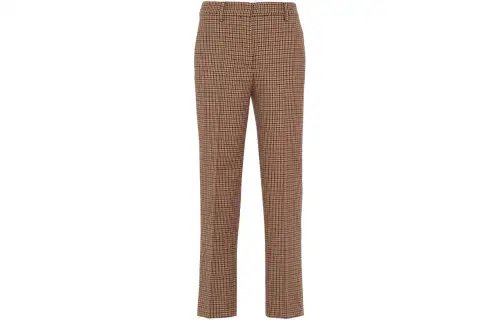 Prada houndstooth-check wool trousers