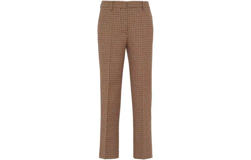 Prada houndstooth-check wool trousers