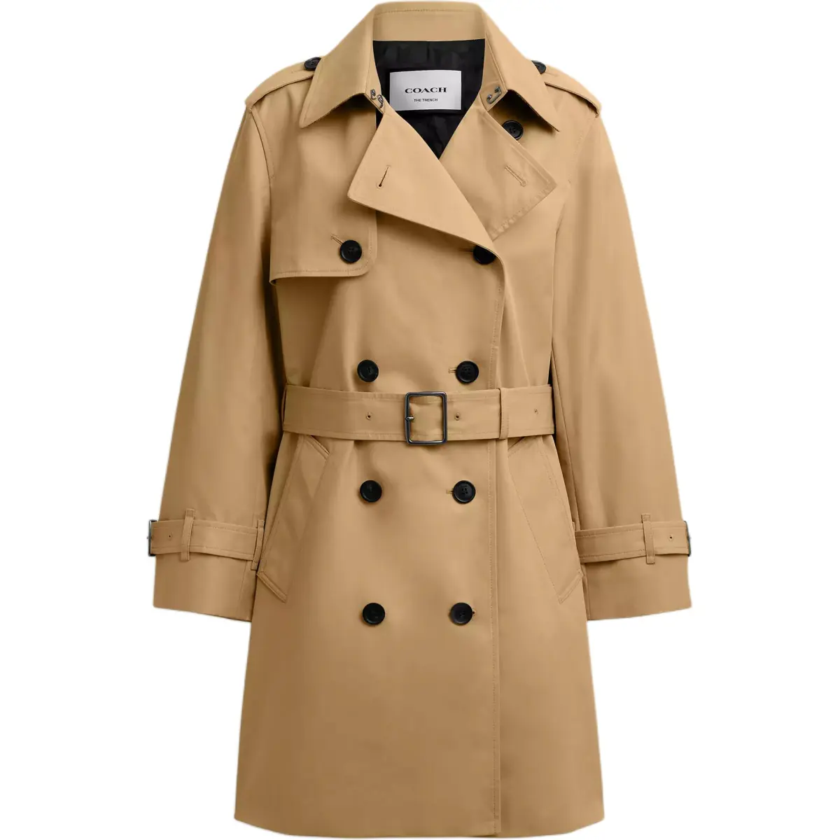COACH Coats Women's Khaki Lapel Moderate