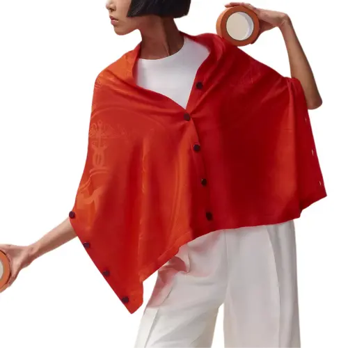 HERMES Cloaks Women's Red Moderate