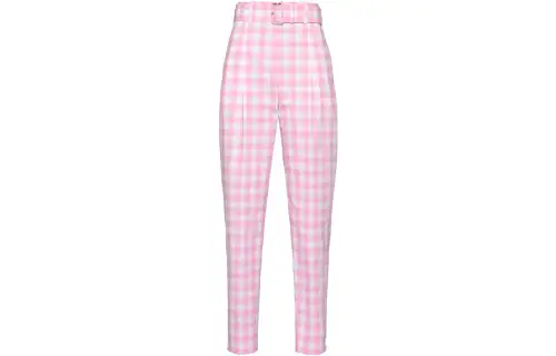 Prada Checked Belted Trousers