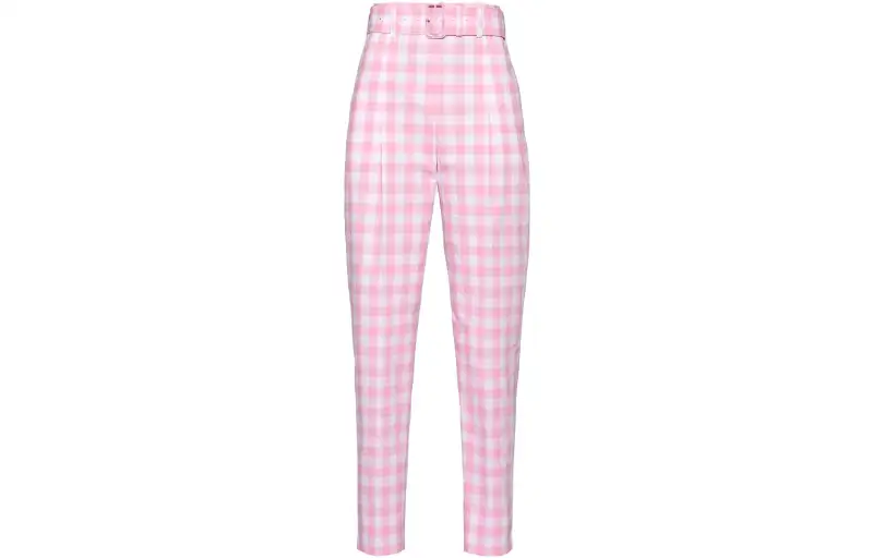 Prada Checked Belted Trousers