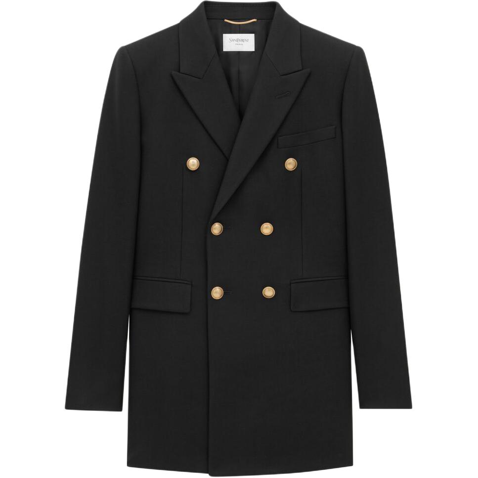 SAINT LAURENT Wool Gabardine Blazer 'Black'