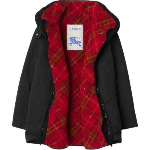 Burberry Parka Coat Women's Black