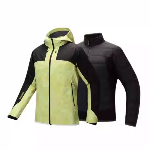 Anta Hiking Business/Casual Thermal Windbreaker Jacket Women's Cliff Yellow/All Over Print/Basic Black