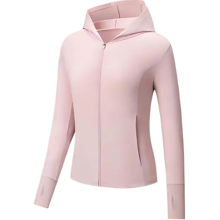 Anta Variety Training Collection Breathable UV Protection Sun Protection Clothing Women's Mousse Pink